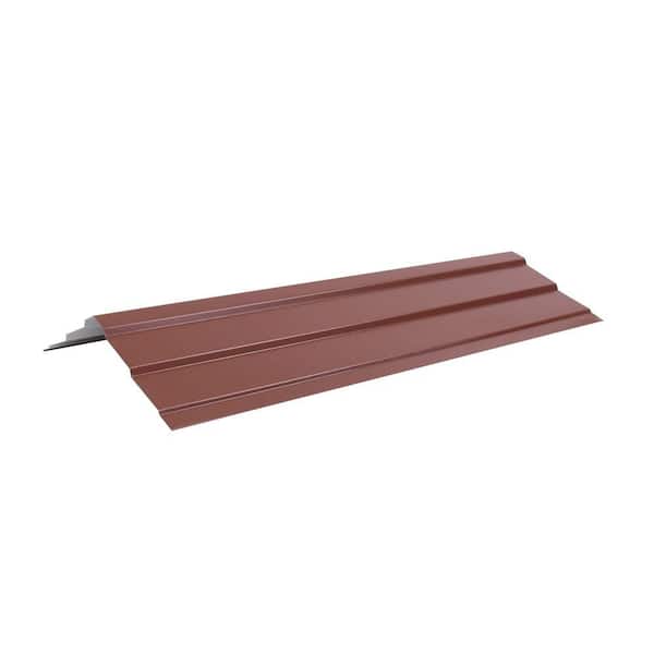 Fabral Shelterguard AR3 14 in. x 10-1/2 ft. Steel Ridge Cap Flashing in Cocoa Brown