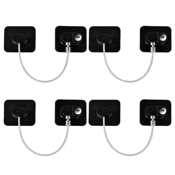 Upgraded Refrigerator Locks 4 Pack with Keys, Baby Proof Cabinet Locks, Safety Door Locks for Toddler