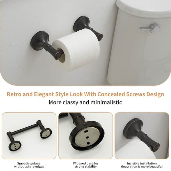 Wall Mounted Heavy Duty Towel Bar Toilet Paper Holder Industrial Pipe Towel Bar in Oil Rubbed Bronze