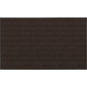 Chevron Rib Dark Brown 3 Ft. x 10 Ft. Commercial Door Mat