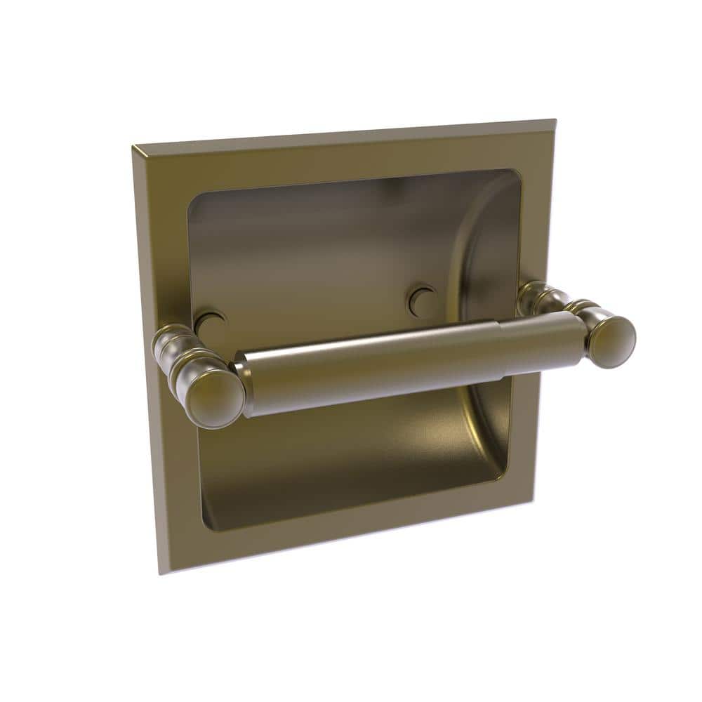 Allied Brass Carolina Collection Recessed Toilet Paper Holder in Antique  Brass CL-24C-ABR