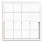 48 in. x 48 in. V-4500 Series White Single-Hung Vinyl Window with 8-Lite Colonial Grids/Grilles