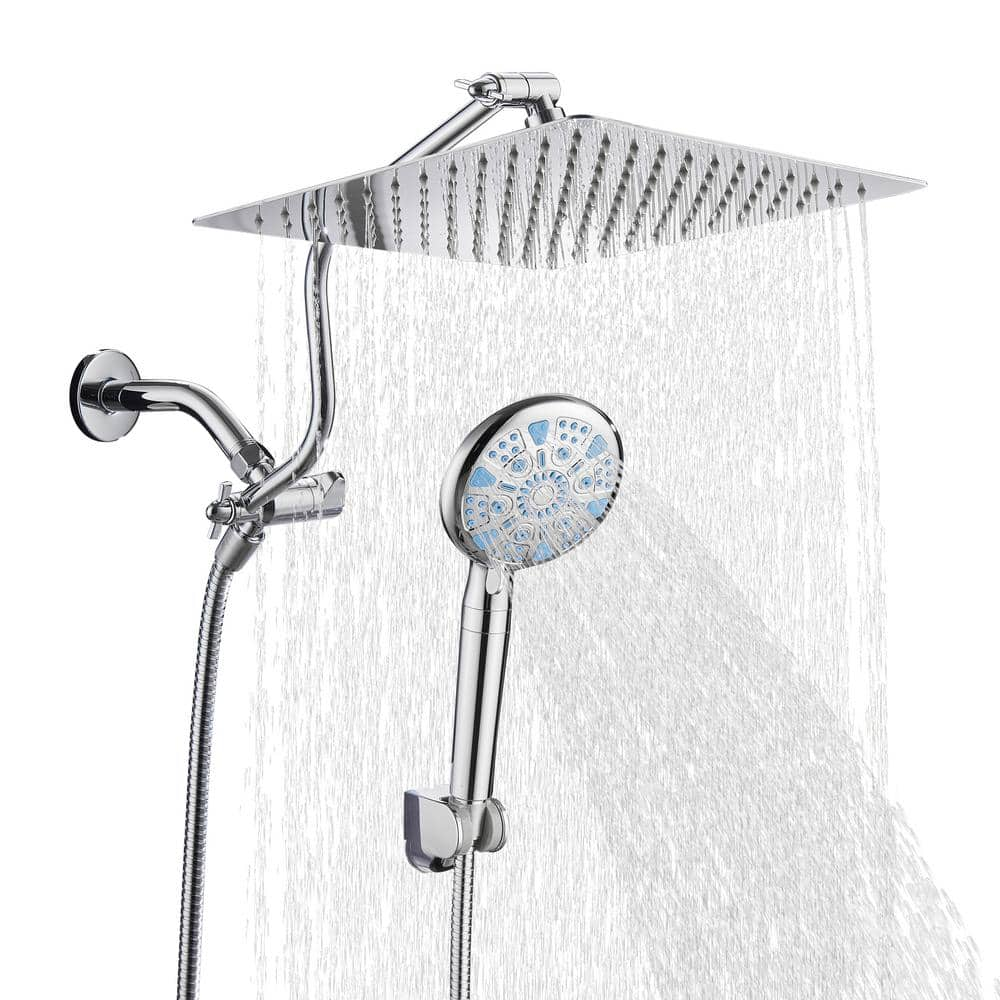 Cobbe Rainfull 2-in-1 9-spray Patterns Adjustable Fixed Dual Shower 