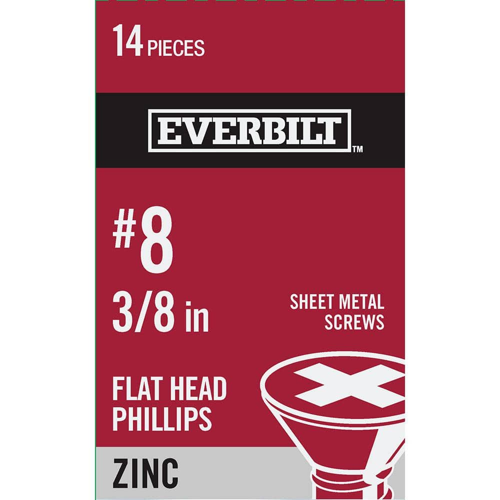 Everbilt #8 X 3/8 In. Phillips Flat Head Zinc Plated Sheet Metal Screw ...