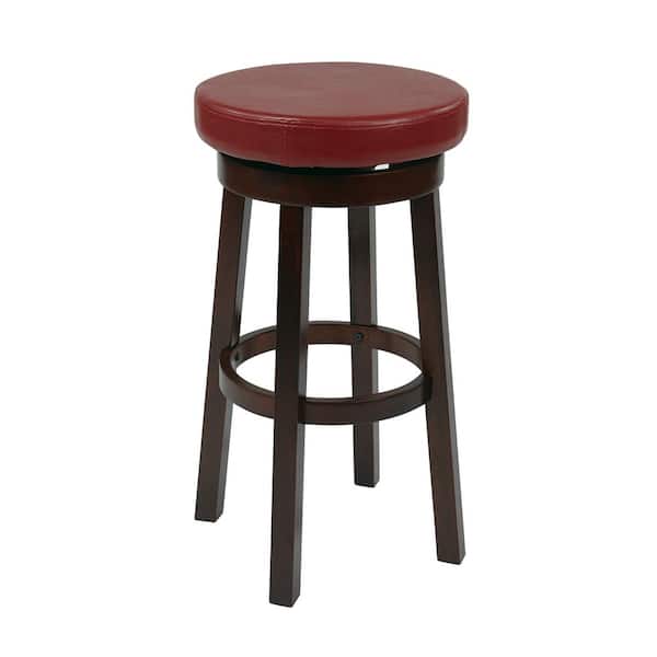 Faux Leather Bar Stool, Red Faux Leather Bar Stools