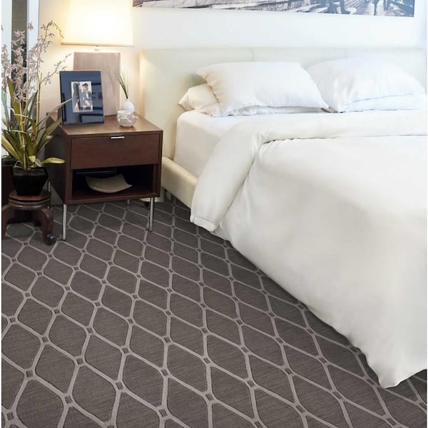Sublime Defense Jetty Brown 13.2 ft. 35.39 oz. Polyester Pattern Installed Carpet