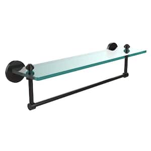 Southbeach Collection 22 in. Glass Vanity Shelf with Integrated Towel Bar in Oil Rubbed Bronze