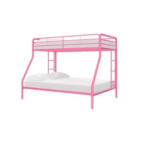 Cindy Pink Metal Twin Over Full Bunk Bed