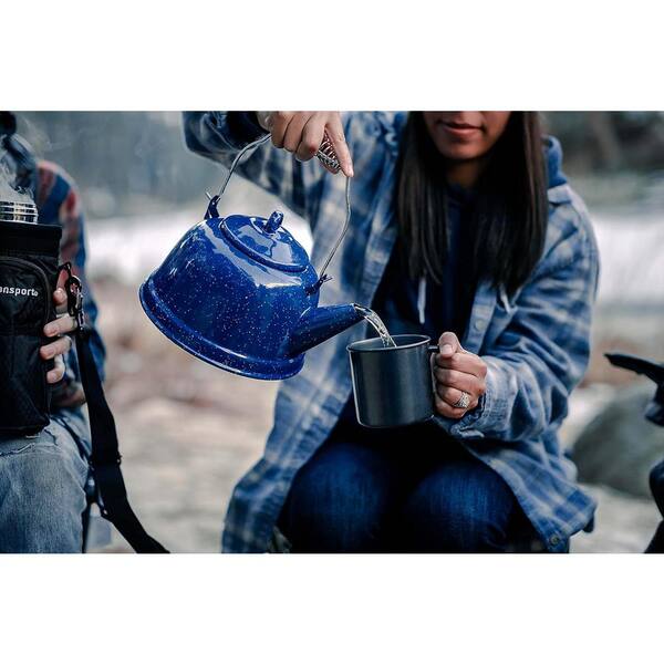 Adrinfly 10-Cup Enamel Coated Steel Stovetop Gas Campfire Kettle