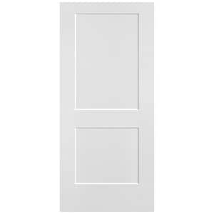 36 in. x 80 in. 2-Panel Logan Single Bore Hollow Core Primed Molded Composite Interior Door Slab