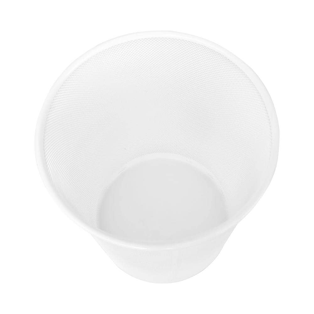 White Steel Mesh Office Wastebasket Set, 6 Gallon, 2-Pack