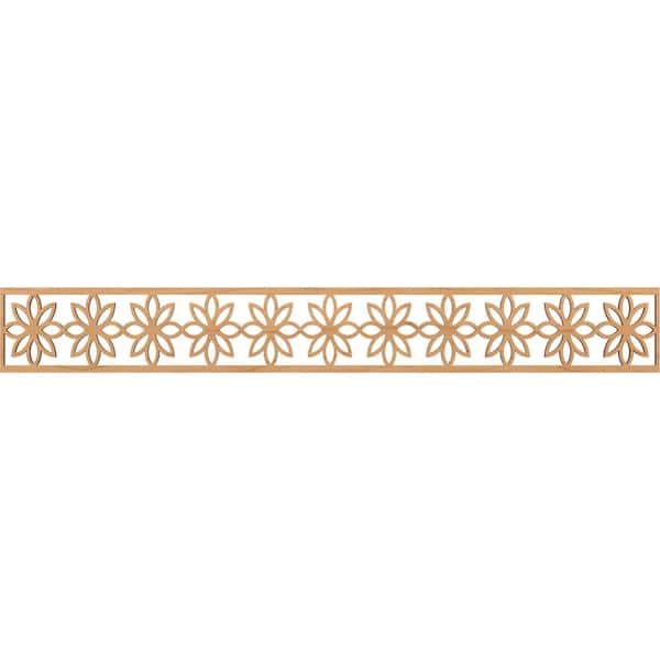 Ekena Millwork Daisy Fretwork 0.25 in. D x 46.5 in. W x 6 in. L Maple Wood Panel Moulding