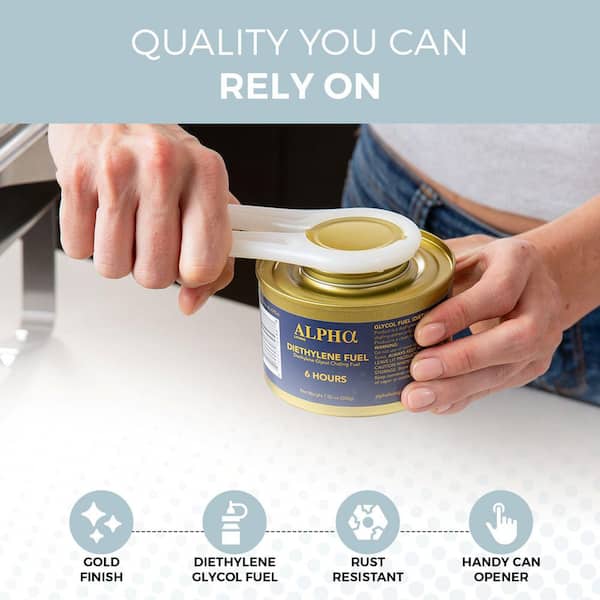 ALPHA Living Luxe Edition 6-Piece 6-Hr Cooking Fuel Wick Safe