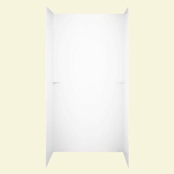 Swan 48 in. x 48 in. x 96 in. 3-piece Easy Up Adhesive Shower Wall Kit in White