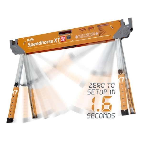 Bora 30 In. To 36 In. Steel Speed Horse Xt Adjustable Height Sawhorse With  Auto Release Legs (2-Pack) Pm-4550T - The Home Depot