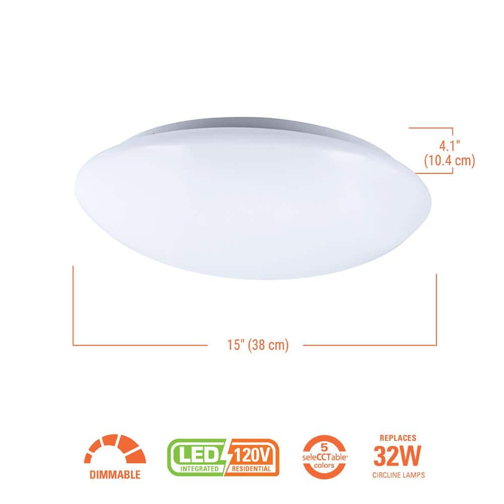 White Frosted Glass Round LED Flush Mount Ceiling Light