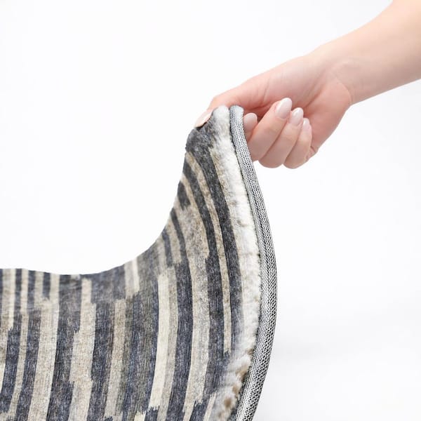 Dream Shag Premium Machine Washable Abstract ADS114 Gray 10 ft. x 14 ft. Area Rug