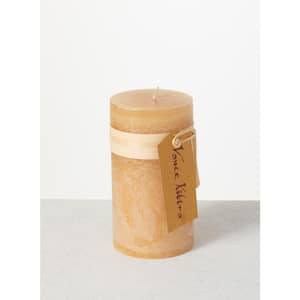 6 in. Sand Timber Pillar Candle