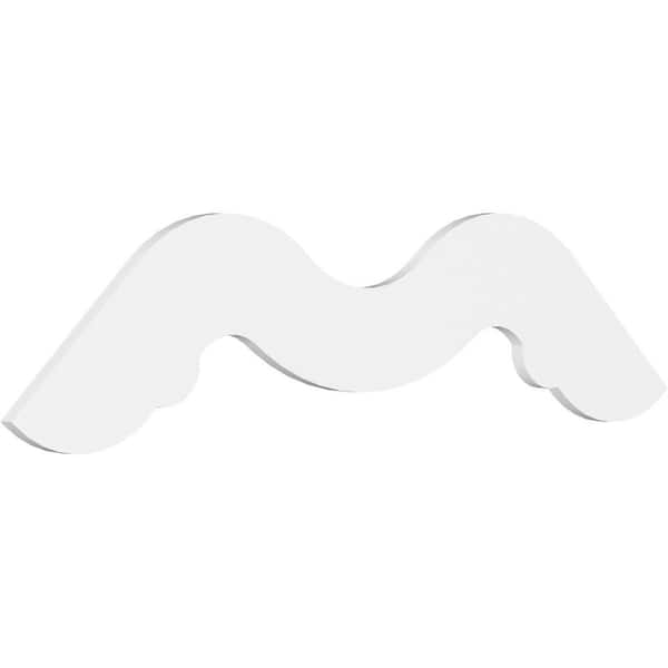 Ekena Millwork Pitch Midway 1 in. x 60 in. x 30 in. (11/12) Architectural Grade PVC Gable Pediment Moulding