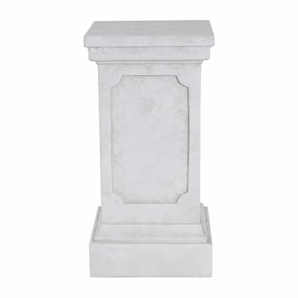 Edmund Antique White Outdoor/Indoor Concrete MGO Decorative Pedestal Plant Stand (25.75 in. H)