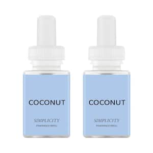 Coconut by Simplicity - Fragrance Refill Smart Vial Dual Pack for Smart Fragrance Diffusers - up to 120 hrs per vial