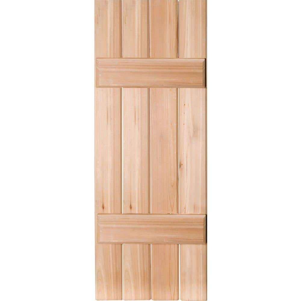 45" x 15" Unfinished Pine Board and Batten Shutters