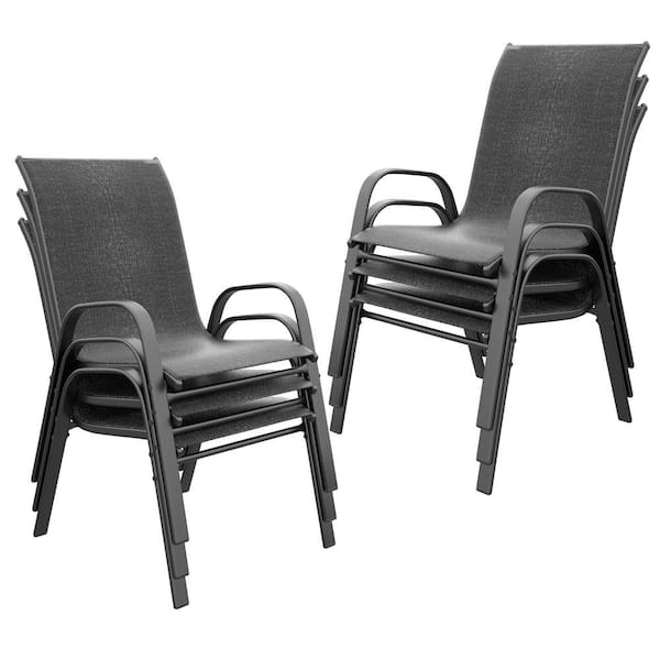 DIGITIME Outdoor Patio Dining Arm Chairs Grey Set of 6