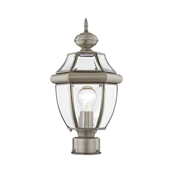 Livex Lighting Monterey 1 Light Brushed Nickel Outdoor Post Top Lantern