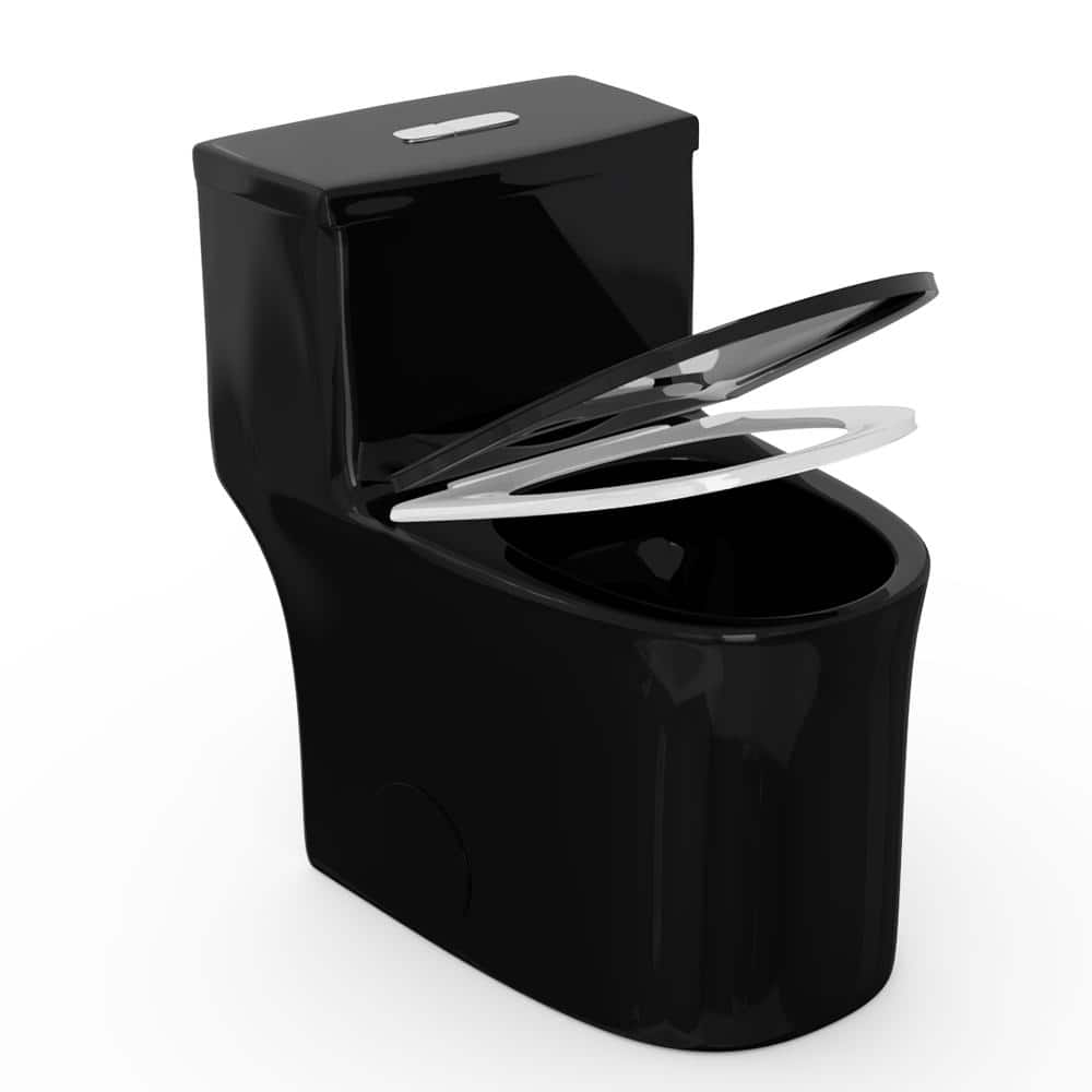 17 in. 1-Piece 1.0/1.6 GPF High Efficiency Dual Flush Elongated Toilet in B