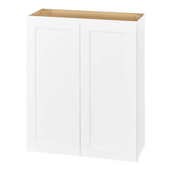 Hampton Bay Avondale 30 in. W x 12 in. D x 36 in. H Ready to Assemble Plywood Shaker Wall Kitchen Cabinet in Alpine White