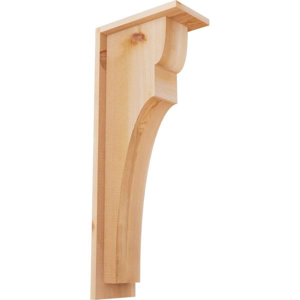 Ekena Millwork 5-1/2 in. x 10 in. x 26 in. Western Red Cedar Yorktown Smooth Corbel with Backplate