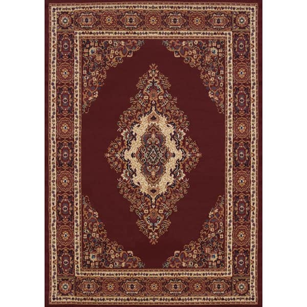 United Weavers Cathedral Burgundy 5 ft. x 8 ft. Area Rug