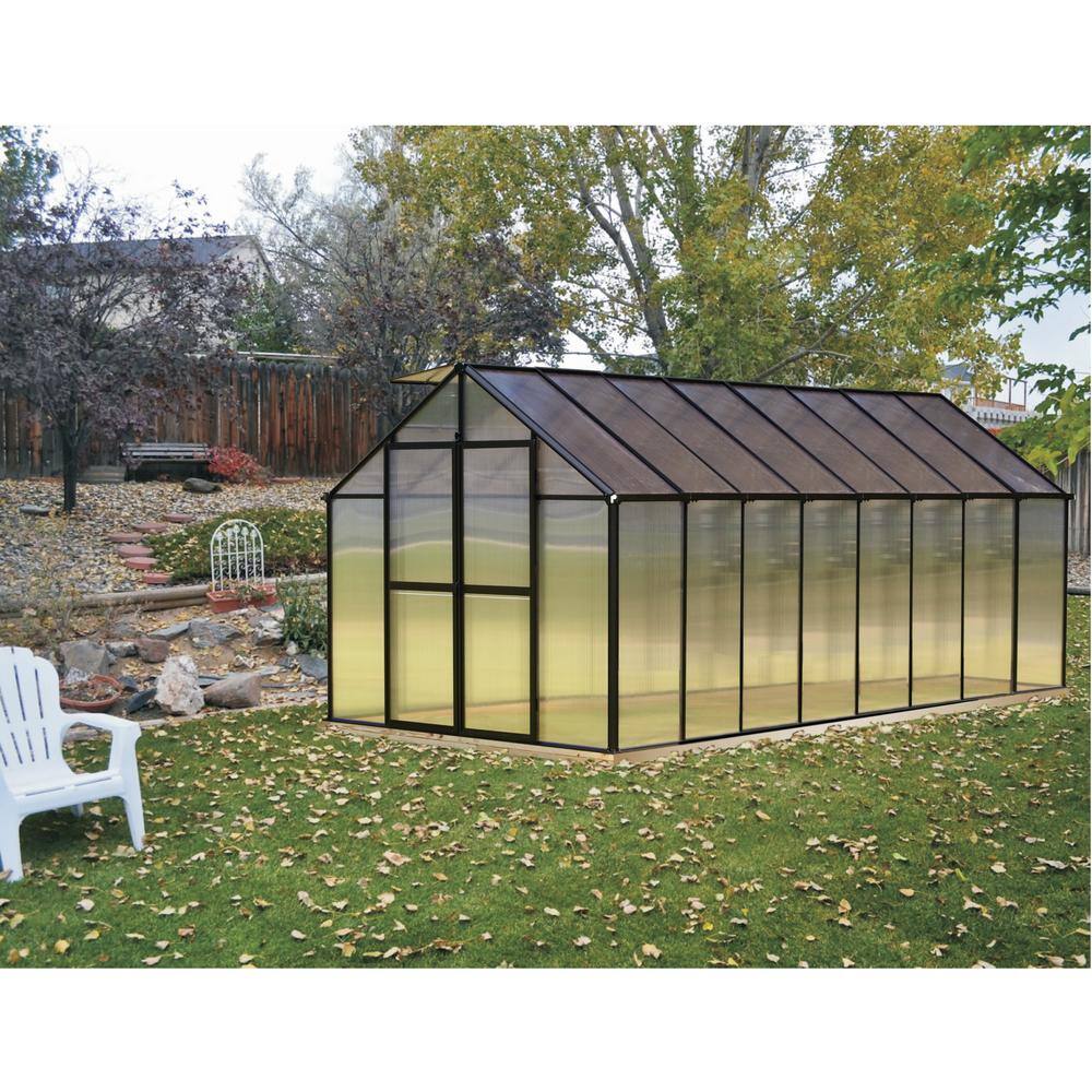 8 ft. x 16 ft. Black Aluminum and Polycarbonate Greenhouse