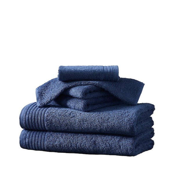 FRESHFOLDS Midnight Blue Featherspun Cotton Ultra Soft 6-Piece Towel Set