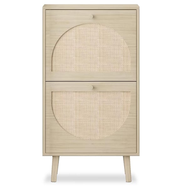 Karl home 38.59 in. H x 21.26 in. W Oak MDF Shoe Storage Cabinet