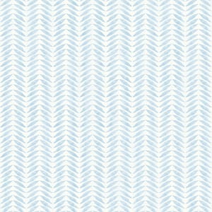 Espalier Sky Blue Chevron Stripe Paper Strippable Roll (Covers 56.4 sq. ft.)