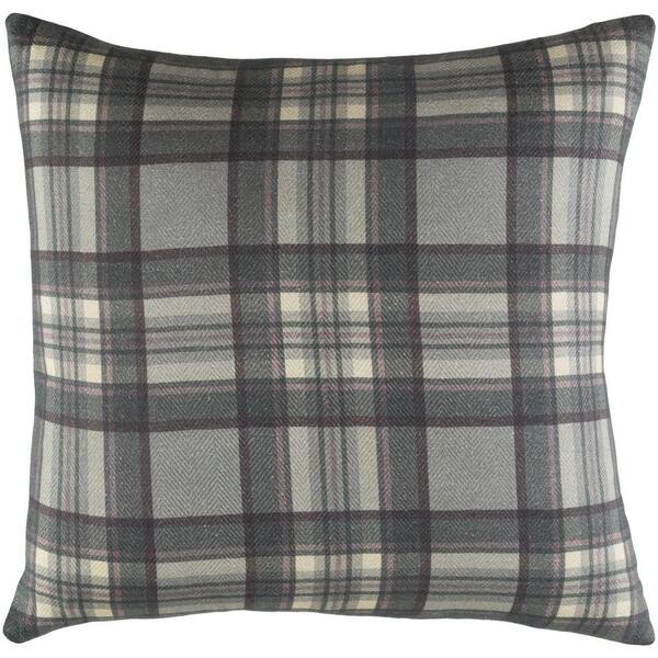 gray plaid throw pillow