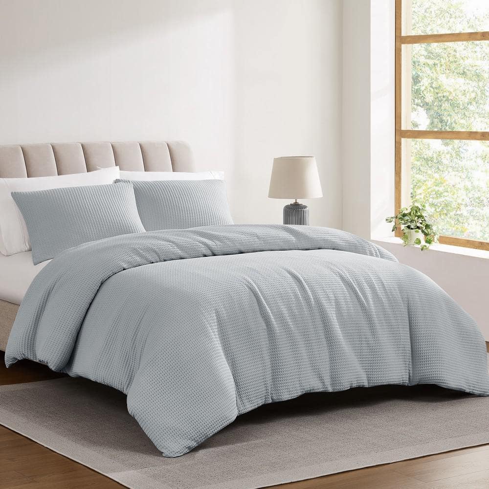 Heritage Cotton Waffle Grey 3 Piece Full/Queen Comforter Set price history on PriceWatchPro