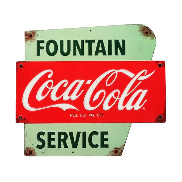 Open Road Brands Coca-Cola Service Embossed Tin Sign 90157553-S - The Home  Depot