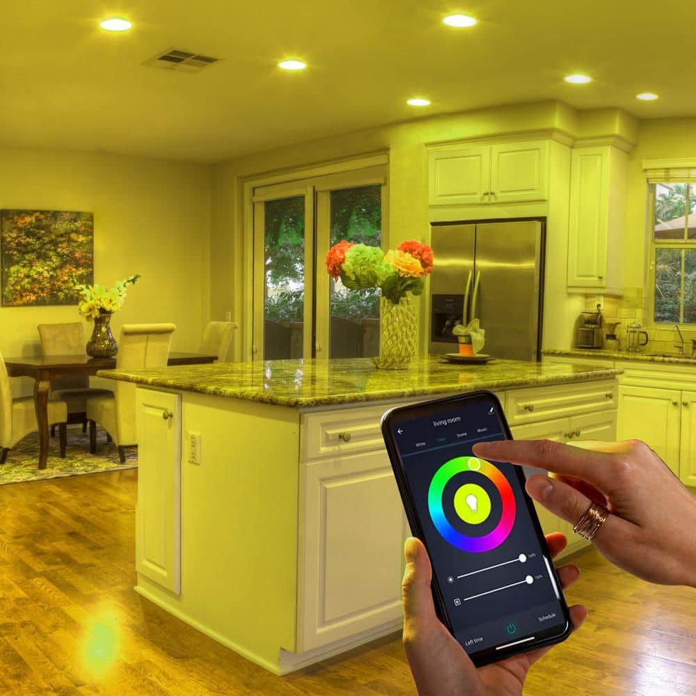 White Smart Wi-Fi LED Recessed Downlight with RGB Color