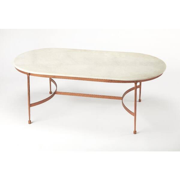Legionary 47 in. Multi-Color Oval Marble Coffee Table