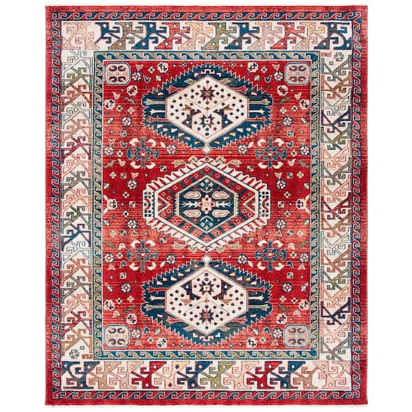 Kashan 9 ft. x 13 ft. Rust/Ivory Ornate Border Area Rug