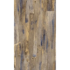 Beige Aesthetic Distressed Wood Printed Non-Woven Paper Non Pasted Textured Wallpaper 57 sq. ft.