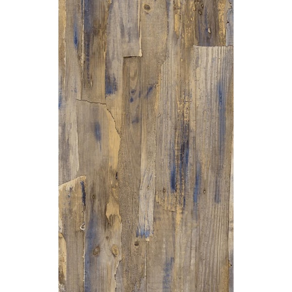 Walls Republic Beige Aesthetic Distressed Wood Printed Non-Woven Paper Non Pasted Textured Wallpaper 57 sq. ft.