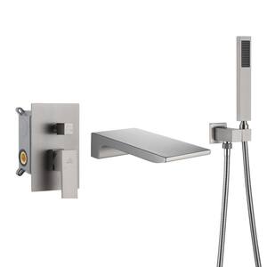 Single-Handle 1-Spray Tub and Shower Faucet in Brushed Nickel, Valve Included