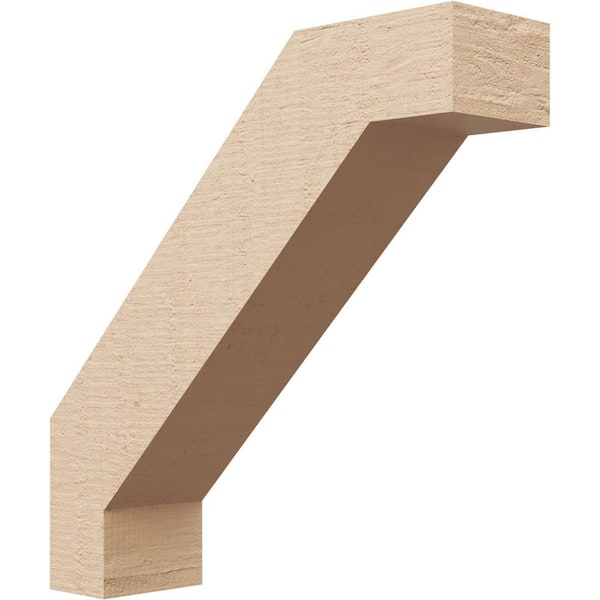 Ekena Millwork 3 in. x 12 in. x 12 in. Burlington Rough Cedar Woodgrain Timberthane Polyurethane Knee Brace, Primed