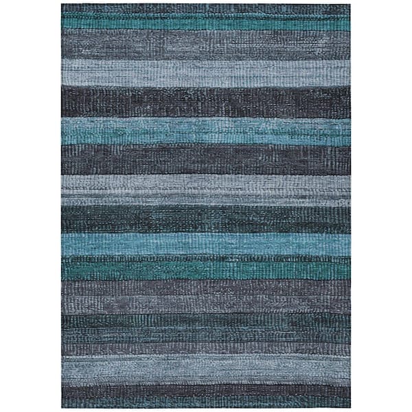 Chantille Machine Washable Indoor/Outdoor Abstract ACN1865 Teal 8 ft. x 10 ft. Accent Rug