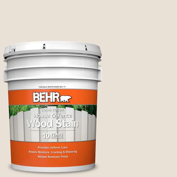 BEHR 5 gal. #W-F-410 Ostrich Solid Color House and Fence Exterior Wood Stain