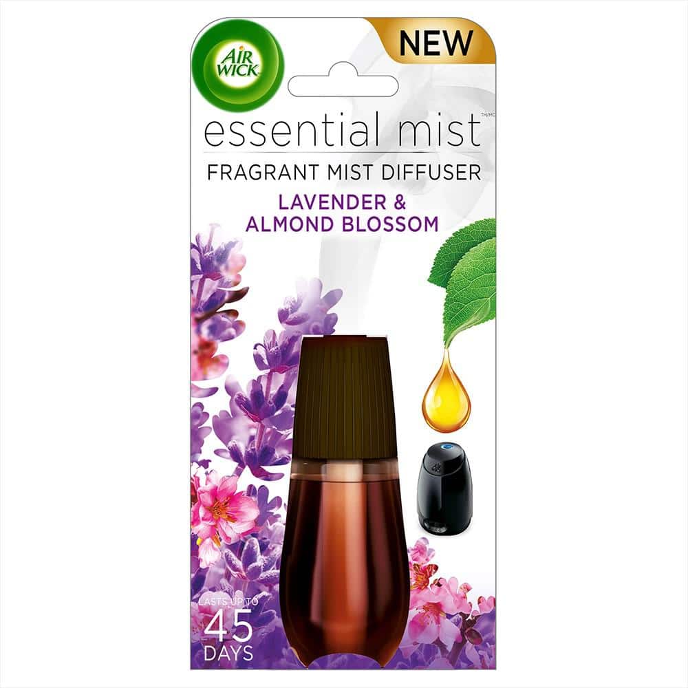 Air Wick Essential Mist 0.67 oz. Lavender and Almond Blossom Automatic Air  Freshener Diffuser Refill 62338-98552 - The Home Depot