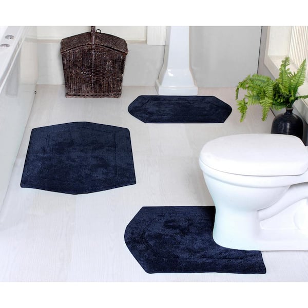 3 piece bathroom rug set